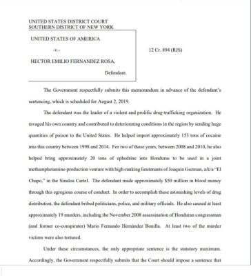 Don H pagó $2 millones al presidente de Honduras de 2006